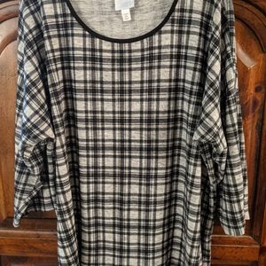 Pull over plaid top